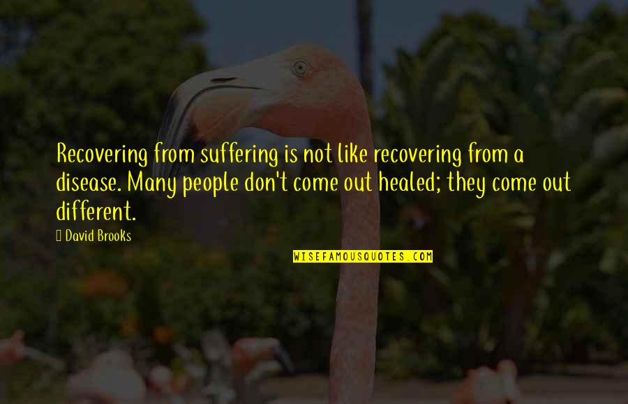 Escogidos Desde Quotes By David Brooks: Recovering from suffering is not like recovering from