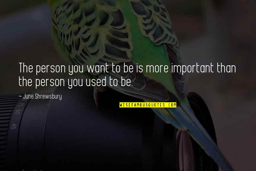 Escorrega Para Quotes By June Shrewsbury: The person you want to be is more