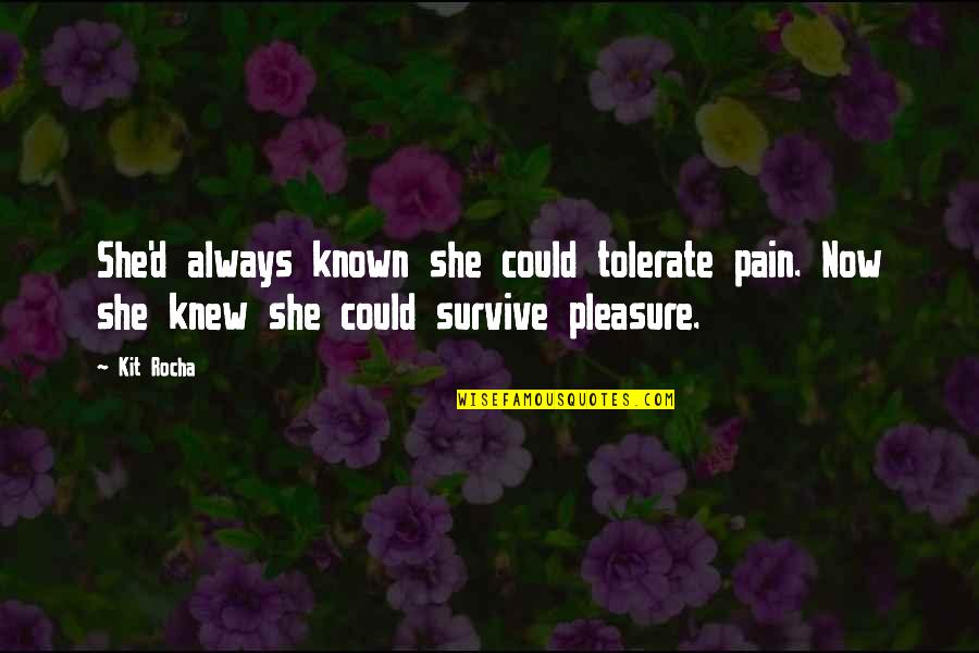 Escribimos Translation Quotes By Kit Rocha: She'd always known she could tolerate pain. Now