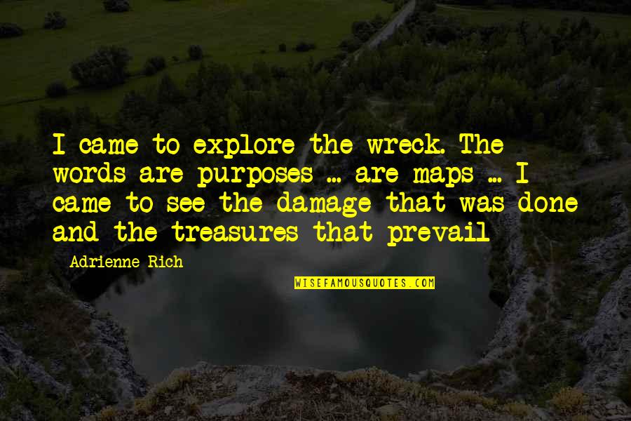 Escuela Quotes By Adrienne Rich: I came to explore the wreck. The words