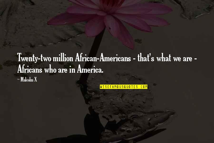 Esculapius Quotes By Malcolm X: Twenty-two million African-Americans - that's what we are