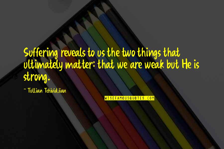 Esentially Quotes By Tullian Tchividjian: Suffering reveals to us the two things that