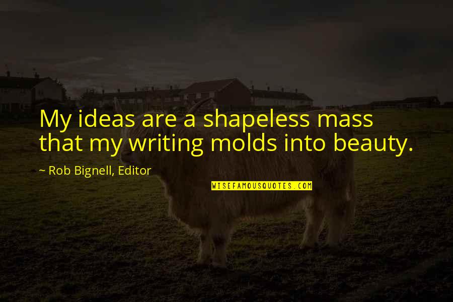 Esfandiar Nasr Quotes By Rob Bignell, Editor: My ideas are a shapeless mass that my