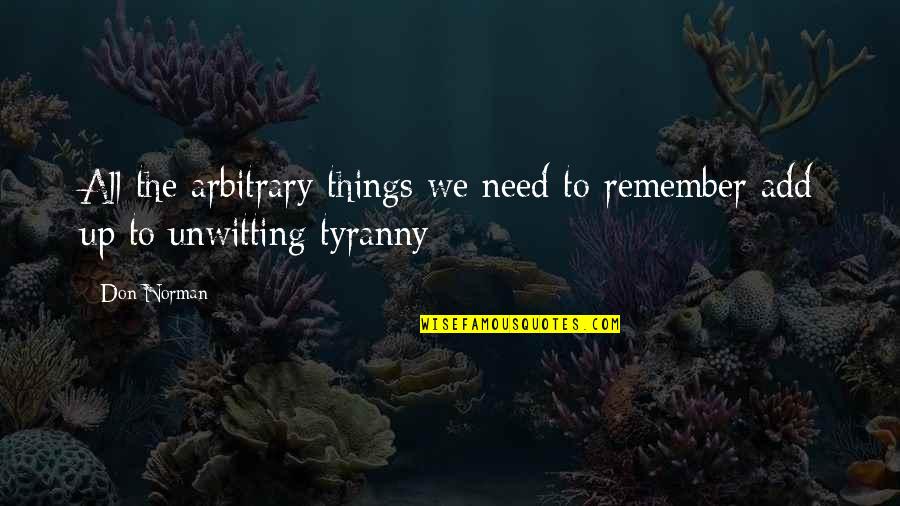Esgrima Wikipedia Quotes By Don Norman: All the arbitrary things we need to remember