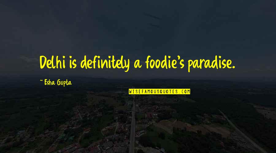 Esha Gupta Quotes By Esha Gupta: Delhi is definitely a foodie's paradise.