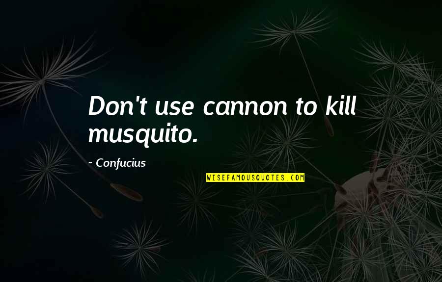 Esiete Quotes By Confucius: Don't use cannon to kill musquito.