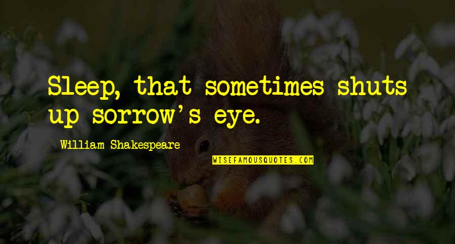 Eskandar Bergdorf Quotes By William Shakespeare: Sleep, that sometimes shuts up sorrow's eye.