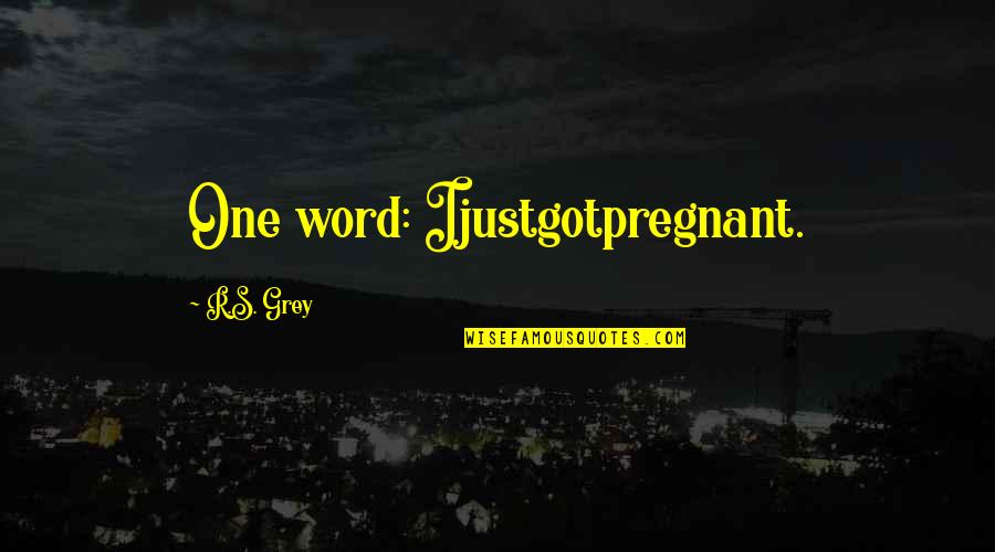 Eslami Afshin Quotes By R.S. Grey: One word: Ijustgotpregnant.