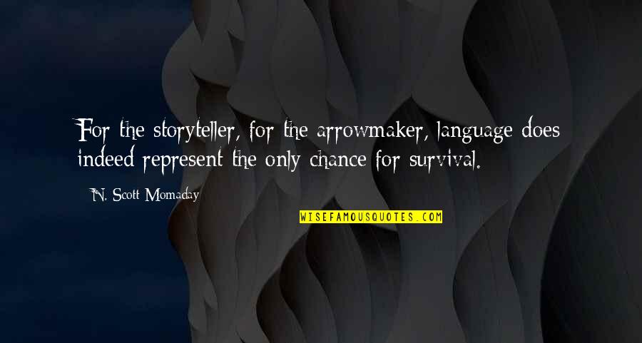 Esmee Rose Quotes By N. Scott Momaday: For the storyteller, for the arrowmaker, language does Esmee Rose Quotes By N. Scott Momaday: For the storyteller, for the arrowmaker, language does