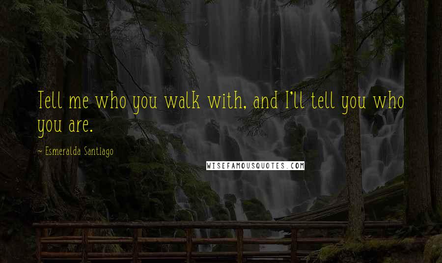 Esmeralda Santiago quotes: Tell me who you walk with, and I'll tell you who you are.