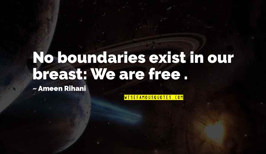 Esoteric Movie Quotes By Ameen Rihani: No boundaries exist in our breast: We are