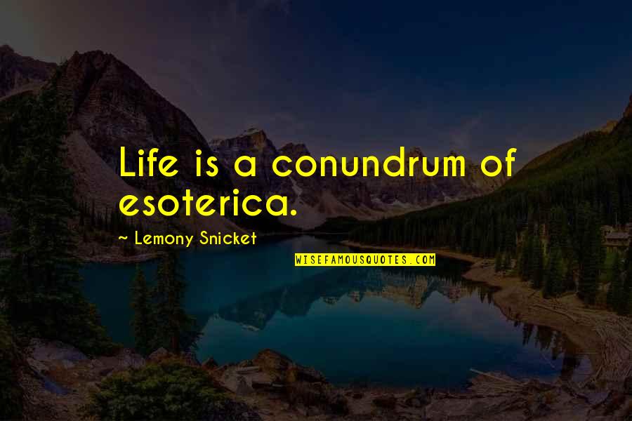 Esoterica Quotes By Lemony Snicket: Life is a conundrum of esoterica.
