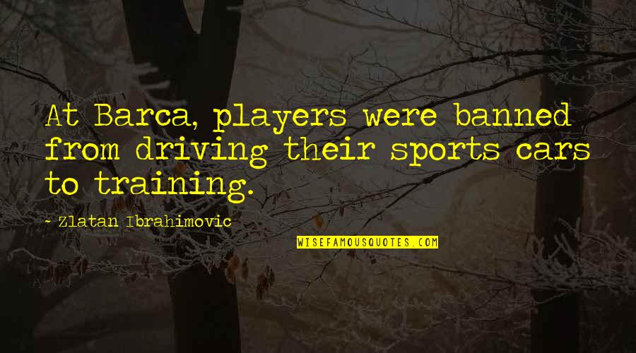 Espantar Moscas Quotes By Zlatan Ibrahimovic: At Barca, players were banned from driving their Espantar Moscas Quotes By Zlatan Ibrahimovic: At Barca, players were banned from driving their