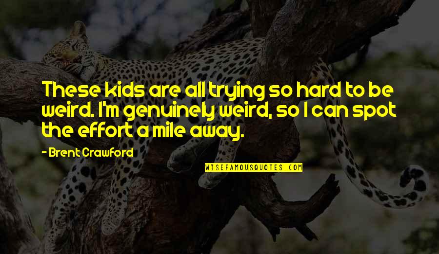 Esparce En Quotes By Brent Crawford: These kids are all trying so hard to