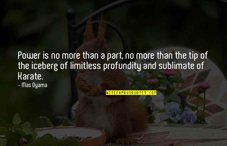Especie Endemica Quotes By Mas Oyama: Power is no more than a part, no