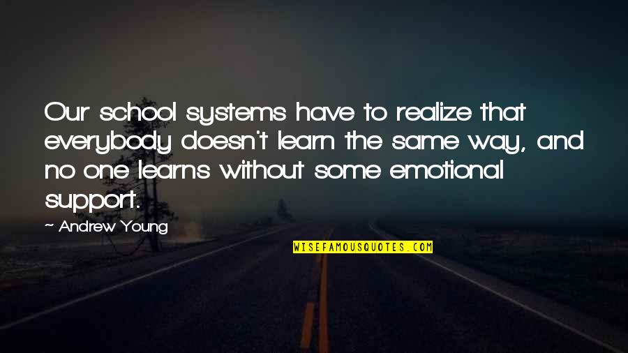 Especulacion Mercantil Quotes By Andrew Young: Our school systems have to realize that everybody