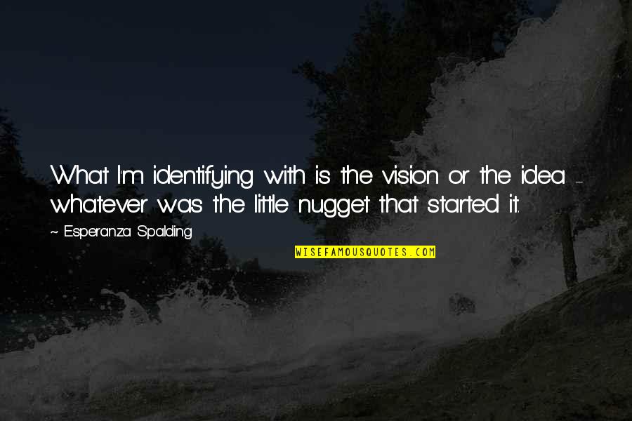 Esperanza Quotes By Esperanza Spalding: What I'm identifying with is the vision or Esperanza Quotes By Esperanza Spalding: What I'm identifying with is the vision or