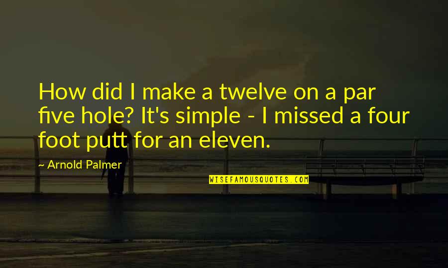 Esperson Quotes By Arnold Palmer: How did I make a twelve on a