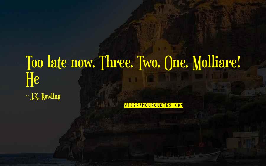Esporos Bacterianos Quotes By J.K. Rowling: Too late now. Three. Two. One. Molliare! He