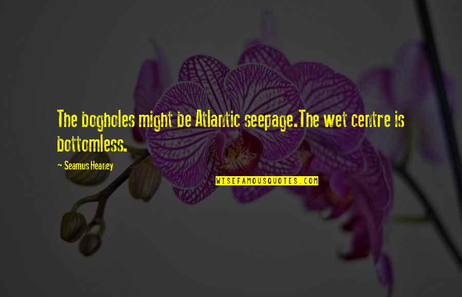 Espouse Quotes By Seamus Heaney: The bogholes might be Atlantic seepage.The wet centre