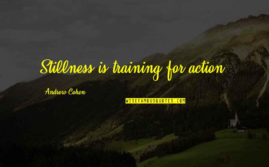 Esquirlas En Quotes By Andrew Cohen: Stillness is training for action. Esquirlas En Quotes By Andrew Cohen: Stillness is training for action.