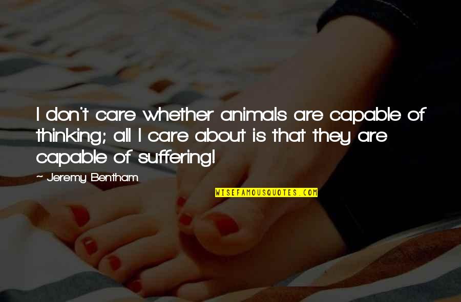 Esquizofrenico Significado Quotes By Jeremy Bentham: I don't care whether animals are capable of