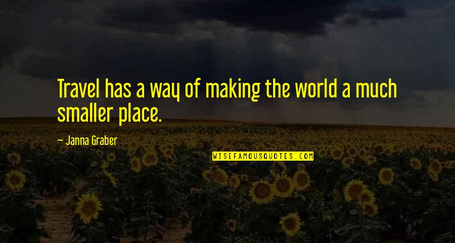 Essay Writing Quotes By Janna Graber: Travel has a way of making the world