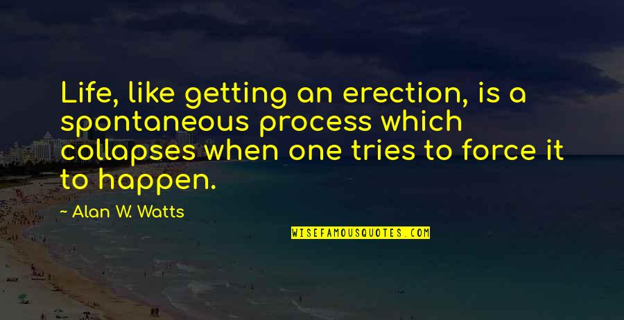 Essays Using Quotes By Alan W. Watts: Life, like getting an erection, is a spontaneous Essays Using Quotes By Alan W. Watts: Life, like getting an erection, is a spontaneous