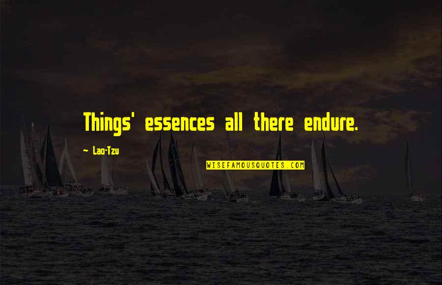 Essences Quotes By Lao-Tzu: Things' essences all there endure.