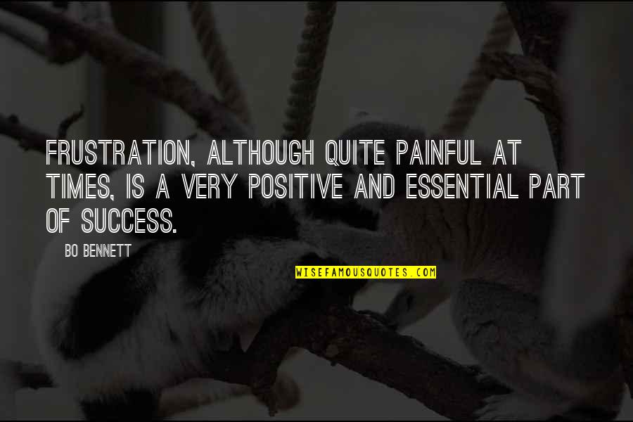Essential Quotes By Bo Bennett: Frustration, although quite painful at times, is a