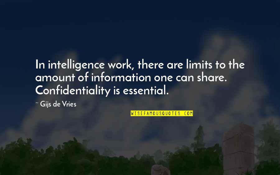 Essential Quotes By Gijs De Vries: In intelligence work, there are limits to the