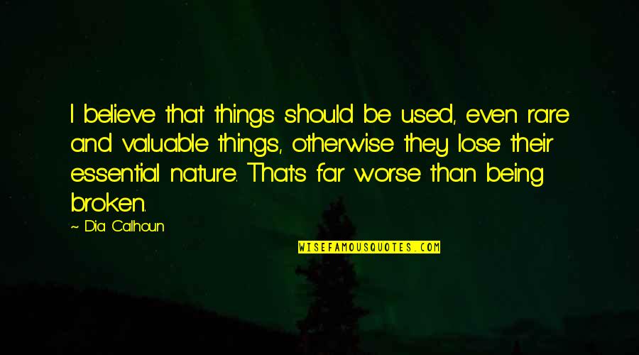 Essential Things Quotes By Dia Calhoun: I believe that things should be used, even Essential Things Quotes By Dia Calhoun: I believe that things should be used, even