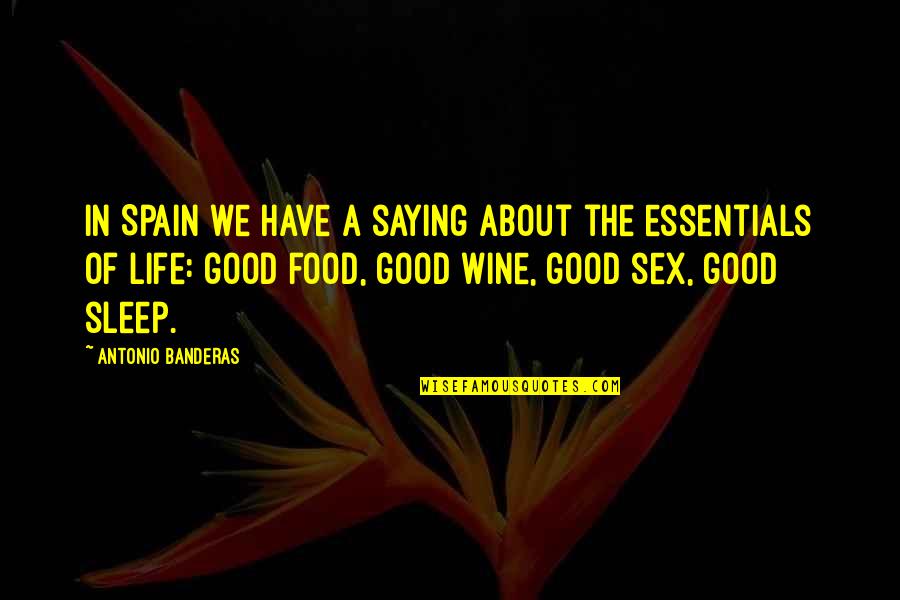 Essentials Of Life Quotes By Antonio Banderas: In Spain we have a saying about the