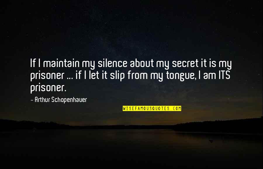 Esslemont Avenue Quotes By Arthur Schopenhauer: If I maintain my silence about my secret
