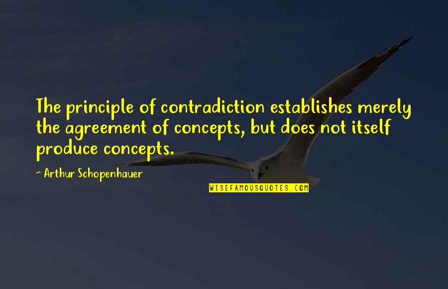 Establishes Quotes By Arthur Schopenhauer: The principle of contradiction establishes merely the agreement Establishes Quotes By Arthur Schopenhauer: The principle of contradiction establishes merely the agreement