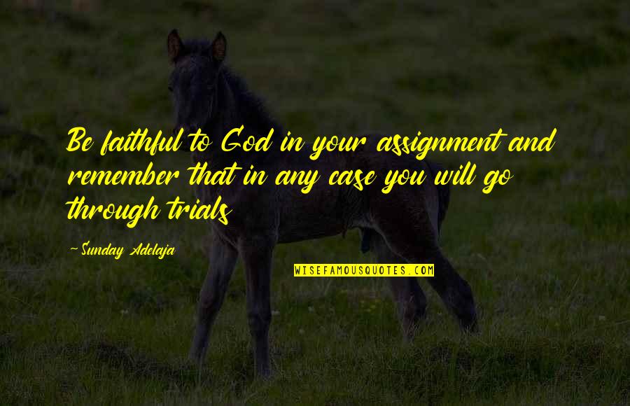 Estafa In English Quotes By Sunday Adelaja: Be faithful to God in your assignment and