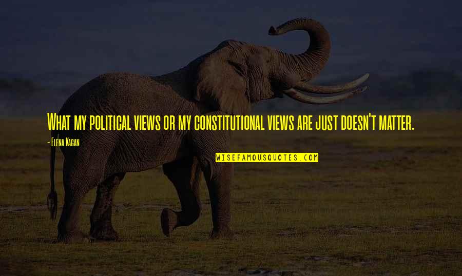 Estagios De Verao Quotes By Elena Kagan: What my political views or my constitutional views