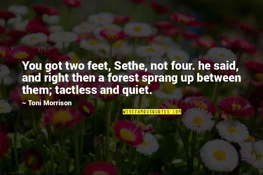 Estampador Manual De Cera Quotes By Toni Morrison: You got two feet, Sethe, not four. he Estampador Manual De Cera Quotes By Toni Morrison: You got two feet, Sethe, not four. he