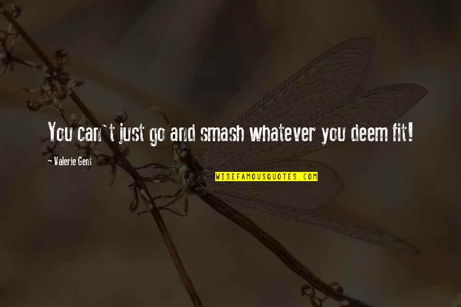 Estandarizadas Quotes By Valerie Gent: You can't just go and smash whatever you Estandarizadas Quotes By Valerie Gent: You can't just go and smash whatever you