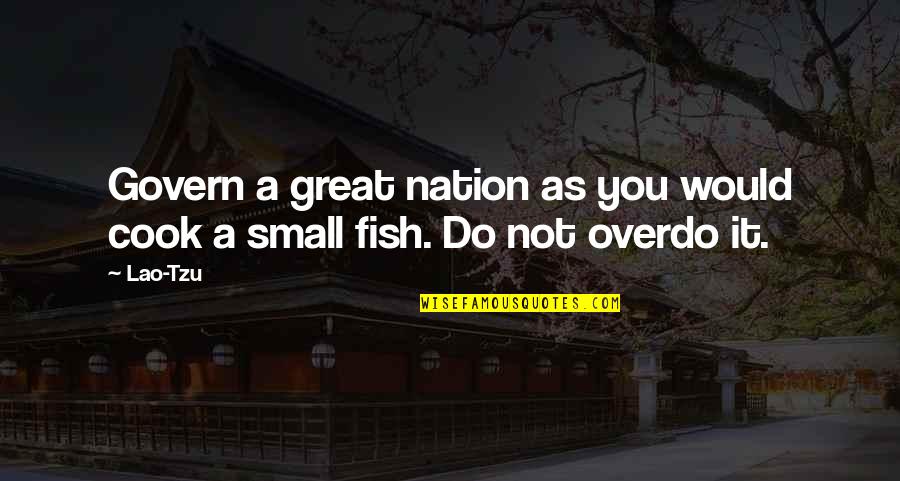 Estando Contigo Quotes By Lao-Tzu: Govern a great nation as you would cook