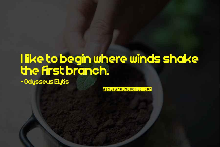 Estatic Quotes By Odysseus Elytis: I like to begin where winds shake the Estatic Quotes By Odysseus Elytis: I like to begin where winds shake the