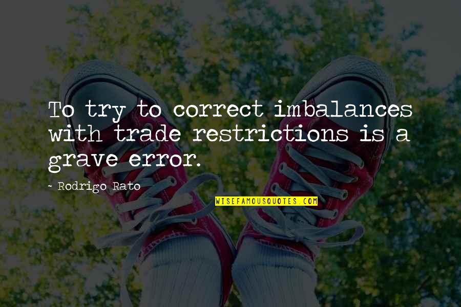 Estatura De Luis Quotes By Rodrigo Rato: To try to correct imbalances with trade restrictions