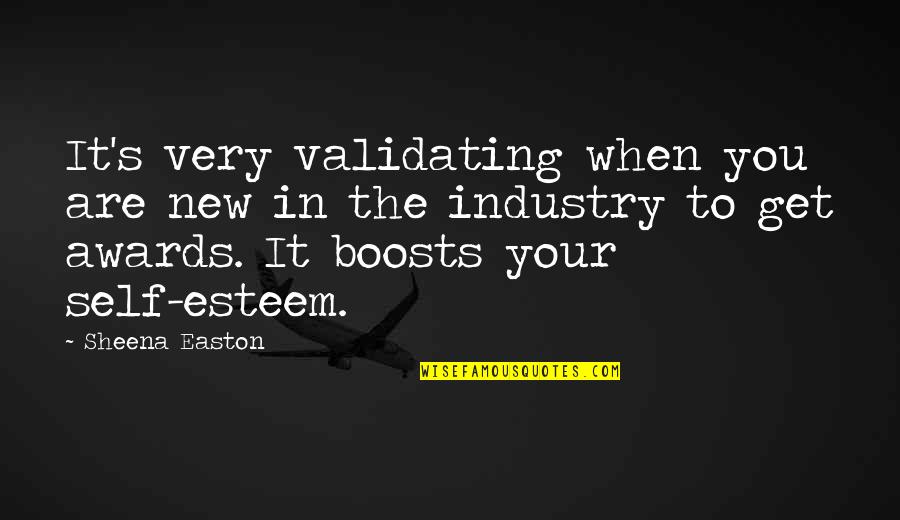 Esteem's Quotes By Sheena Easton: It's very validating when you are new in Esteem's Quotes By Sheena Easton: It's very validating when you are new in