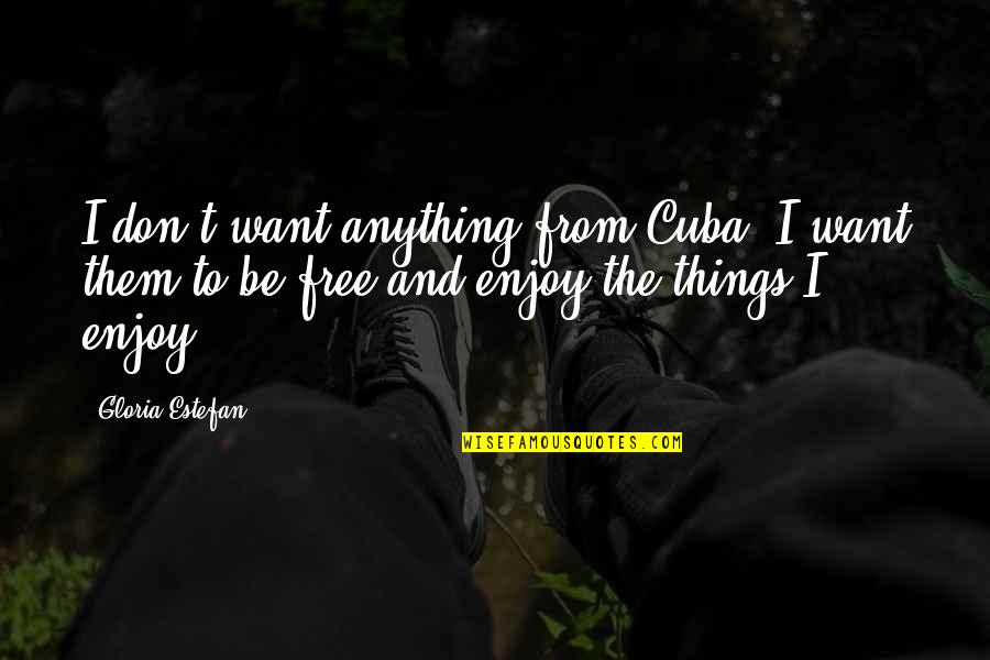 Estefan Quotes By Gloria Estefan: I don't want anything from Cuba. I want Estefan Quotes By Gloria Estefan: I don't want anything from Cuba. I want