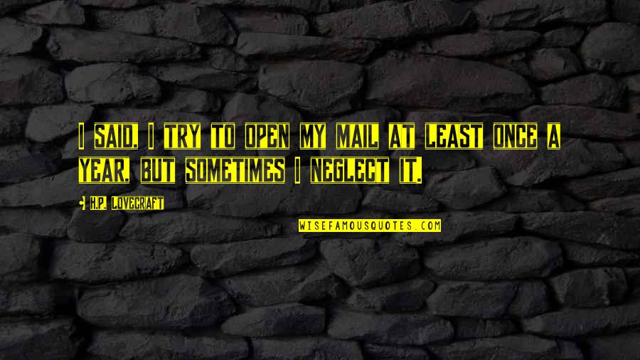 Estertor Significado Quotes By H.P. Lovecraft: I said, I try to open my mail