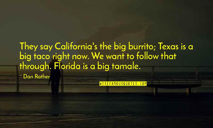 Estevam Camolesi Quotes By Dan Rather: They say California's the big burrito; Texas is