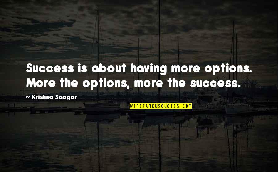 Esther Perel Village Quotes By Krishna Saagar: Success is about having more options. More the