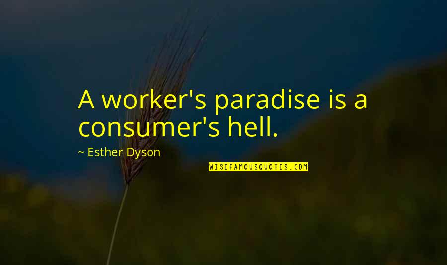 Esther's Quotes By Esther Dyson: A worker's paradise is a consumer's hell.