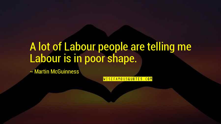 Esthetics Skin Quotes By Martin McGuinness: A lot of Labour people are telling me