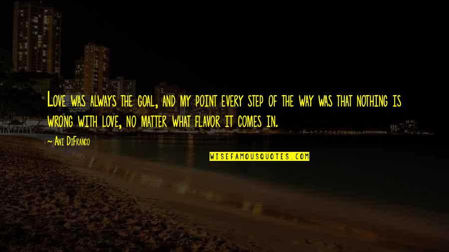 Estilha Ado Quotes By Ani DiFranco: Love was always the goal, and my point Estilha Ado Quotes By Ani DiFranco: Love was always the goal, and my point